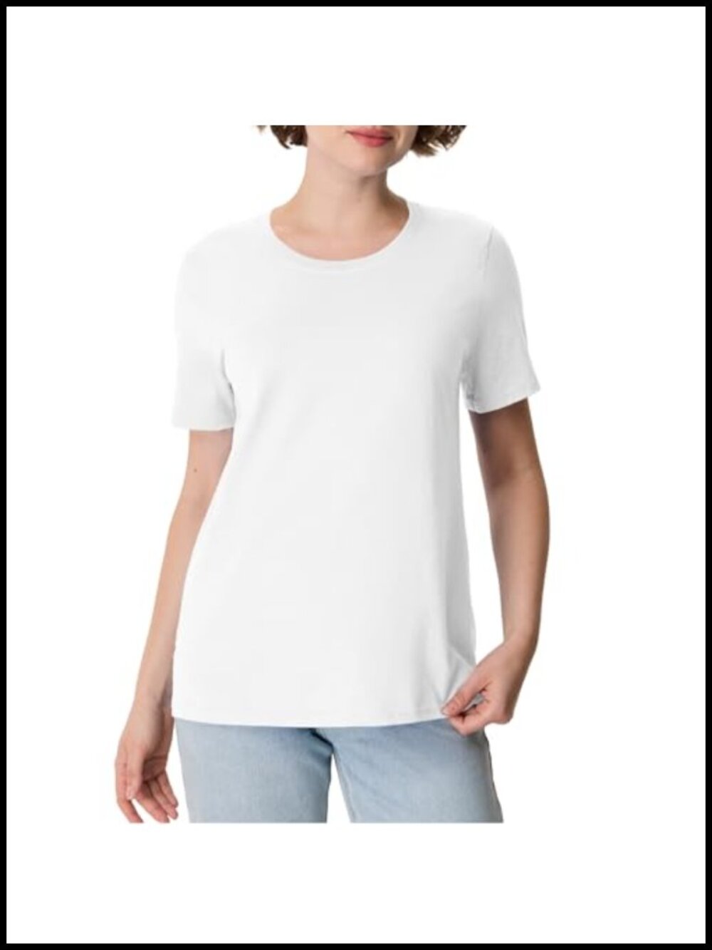 Hanes Perfect-T Crewneck Cotton Tee Short Sleeve Women's